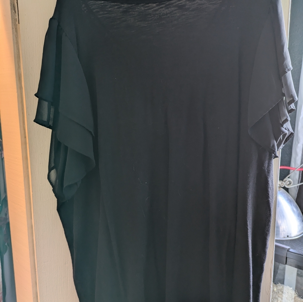 Black Crochet Neck Torrid Blouse - Picture 3 of 5